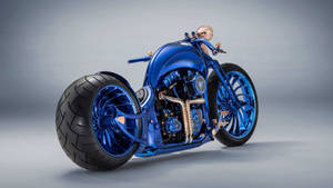 Small Blue Motorbike Easy Rider Wallpaper