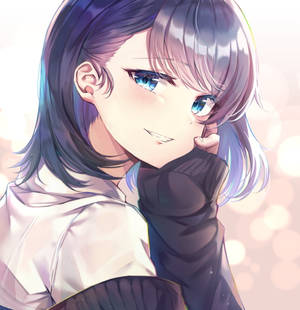 Small Grin Cute Anime Girl Iphone Wallpaper