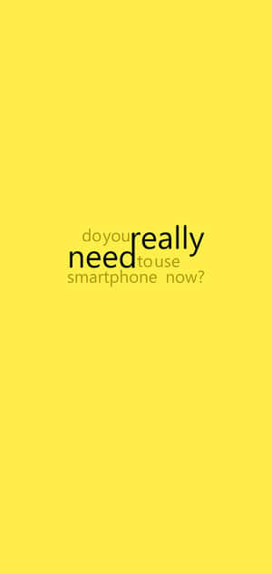 Smartphone Usage Question Yellow Background Wallpaper