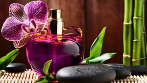 Smelling The Sweet, Floral Aroma Of Fragrance. Wallpaper