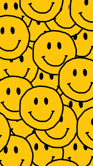 Smiley Face Overlapping Art Wallpaper
