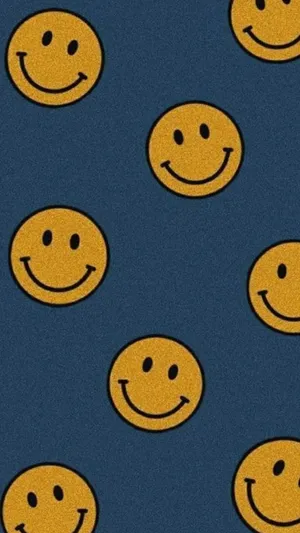 Smiley Face Pattern Soft Indie Aesthetic Wallpaper