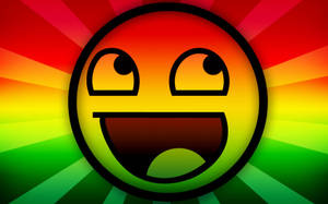 Smiley Face Red And Green Wallpaper