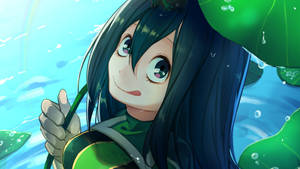 Smiley Froppy Tsuyu Asui Wallpaper