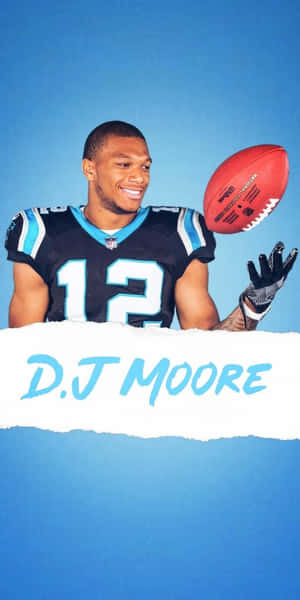 Smiling American Football Athlete Dj Moore Wallpaper