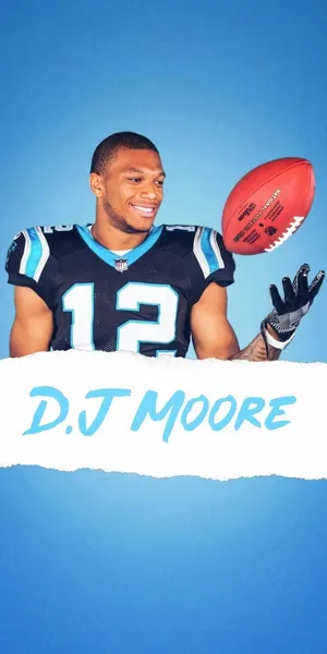 Smiling American Football Athlete Dj Moore Wallpaper