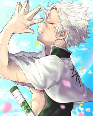 Smiling Anime Character Sunlit Backdrop.jpg Wallpaper