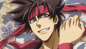 Smiling Anime Warrior Sanosuke Sagara Wallpaper