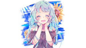 Smiling Blue Sunflower Laptop Wallpaper