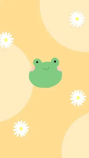 Smiling Cartoon Frog Background Wallpaper