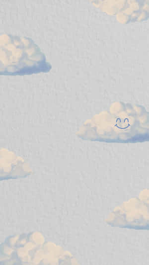 Smiling Clouds Pattern Wallpaper