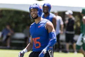 Smiling Football Player Outdoor Training Wallpaper