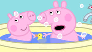 Smiling Grandpa Pig At His Garden On A Bright Sunny Day. Wallpaper