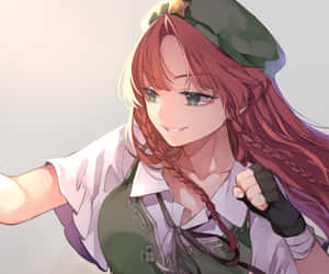 Smiling Hong Meiling Illustration Wallpaper