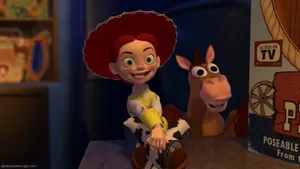 Smiling Jessie And Bullseye Toy Story Wallpaper