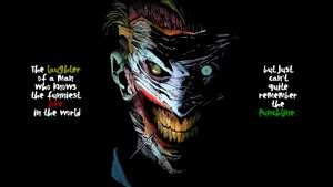 Smiling Joker With Inspiring Quotes Wallpaper
