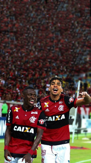 Smiling Lucas Paquetá And Vini Jr. Wallpaper