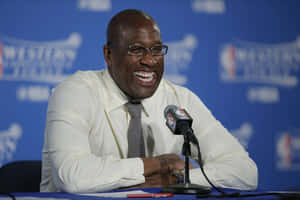 Smiling Man Press Conference Wallpaper