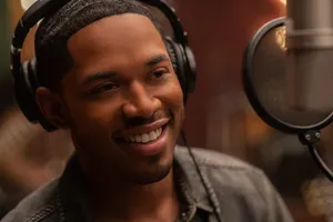 Smiling Man Recording Studio Session Wallpaper