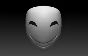 Smiling Mask3 D Render Wallpaper