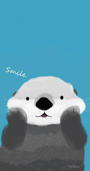 Smiling Otter Girly Iphone Wallpaper