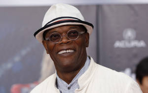 Smiling Samuel L Jackson With Hat Wallpaper