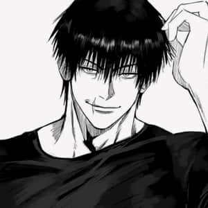 Smirking Anime Character Art Wallpaper