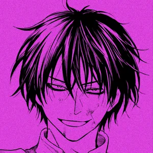 Smirking Anime Character Purple Background Wallpaper