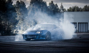 Smoked Blue Toyota Supra Wallpaper