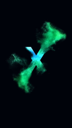 Smokey Green Letter X Wallpaper