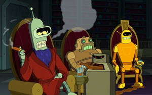 Smoking Bender Futurama Wallpaper