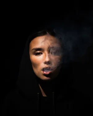 Smoking Woman Black Aesthetic Wallpaper