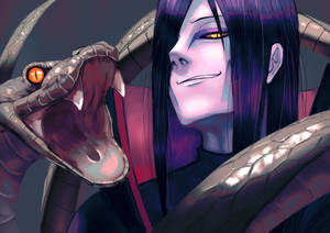 Smug Orochimaru With Snake Wallpaper