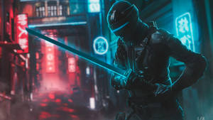 Snake Eyes Wielding His Sword In A Combat Stance Wallpaper