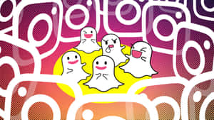 Snapchat_ Ghost_ Characters_ Pattern_ Background Wallpaper