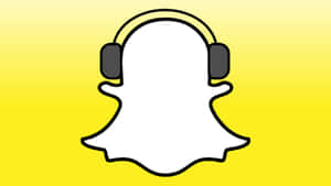 Snapchat Logo With Headphones Wallpaper