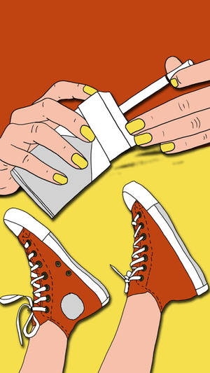 Sneakers And Cigarette 70s Retro Aesthetic Wallpaper