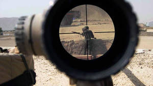 Sniper Aiming At The Enemy Wallpaper