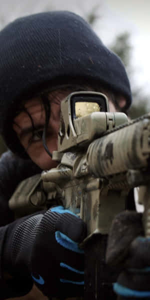 Sniper_ Aiming_ Through_ Scope Wallpaper