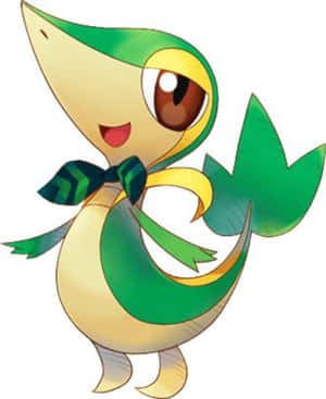 Snivy Wearing A Green Bowtie Wallpaper