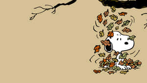 Snoopy Autumn Leaves Desktop Wallpaper Wallpaper