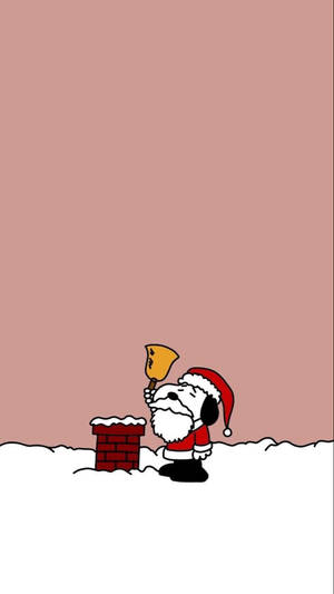 Snoopy Christmas Chimney Bell Wallpaper