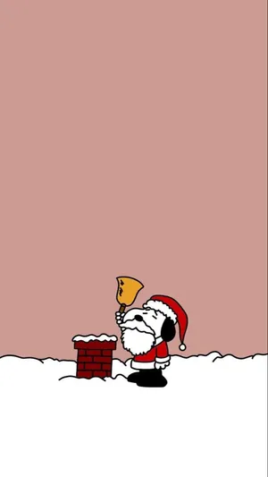 Snoopy Christmas Chimney Bell Wallpaper