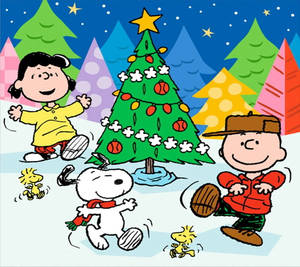 Snoopy Christmas Human Friends Wallpaper