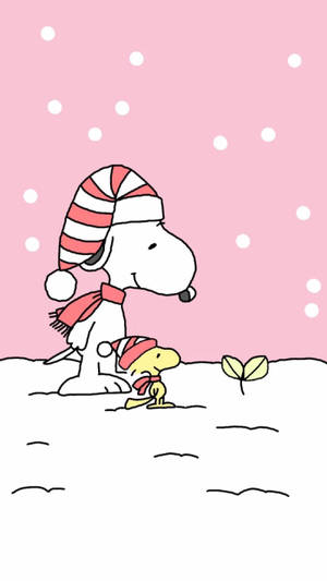 Snoopy Christmas Plant Wallpaper