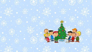 Snoopy Christmas Snowflakes Wallpaper