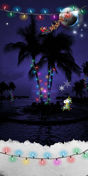 Snoopy Christmas Tropical Wallpaper