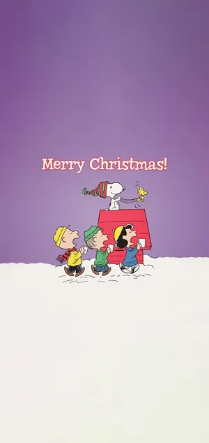 Snoopy Walking Christmas Iphone Wallpaper