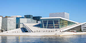 Snow Around Oslo Opera House Wallpaper