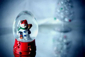 Snow Globe With Snowman Wallpaper